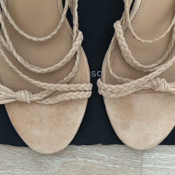 Sigerson Morrison Maddie Braided Suede Wedge Sandals 39.5 - Picture 5 of 7